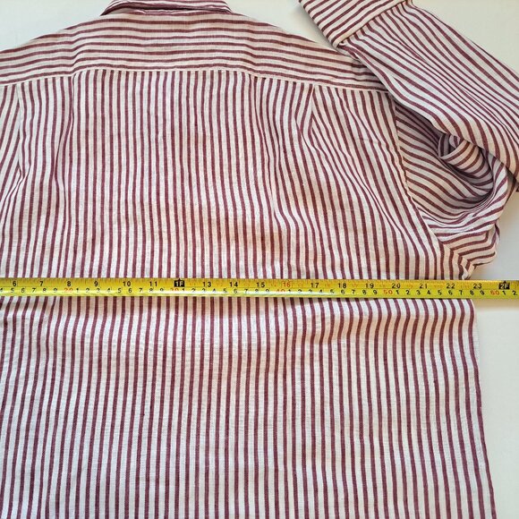 NEW Stenstroms Striped Red Button Down 100% Linen Dress Shirt Size L - Picture 15 of 16